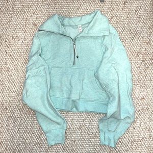 Lululemon oversized quarter zip scuba - mint